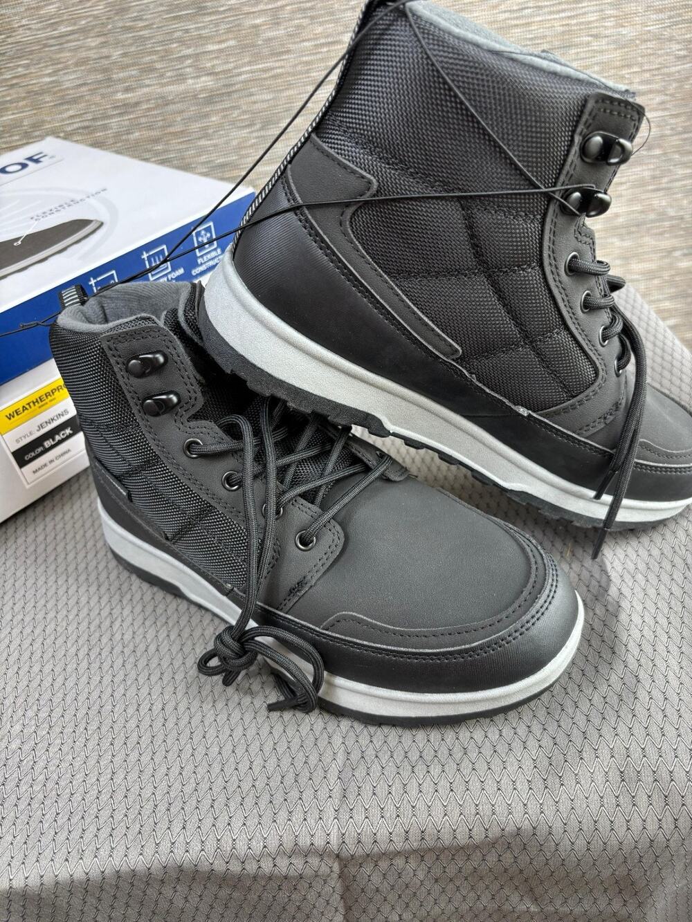 Weatherproof Men's Jenkins Boots Size 8M Black Memory Foam NEW